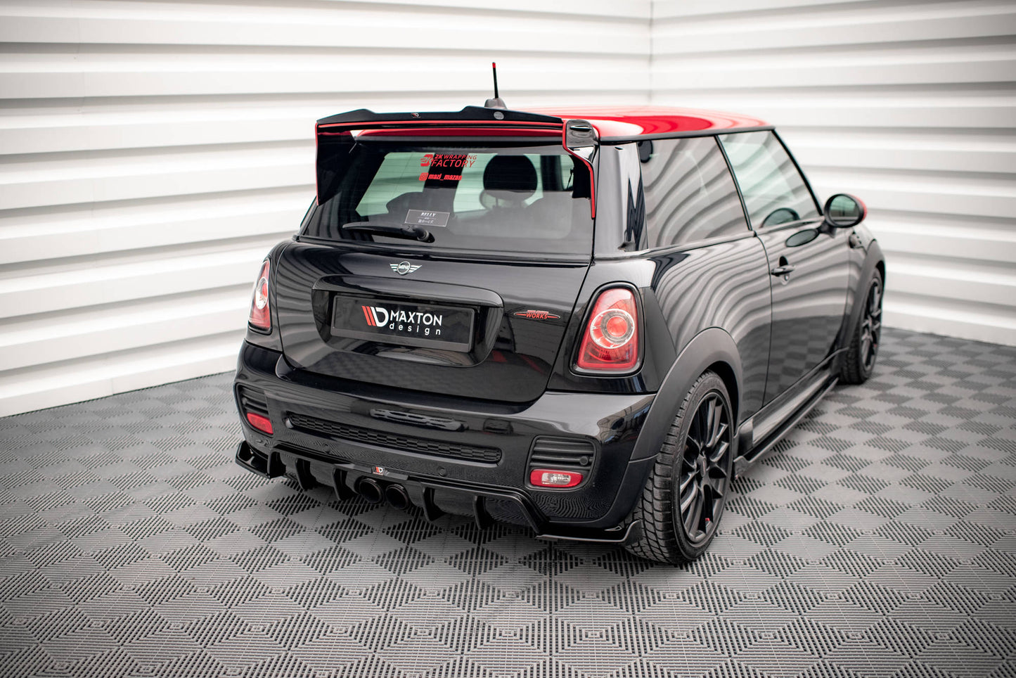Diffusor Heck Ansatz für Mini Cooper John Cooper Works R56 schwarz Hochglanz