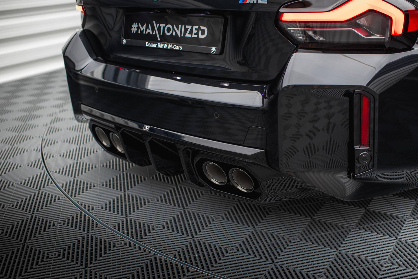 Diffusor Heck Ansatz V.2 für BMW M2 G87 schwarz Hochglanz