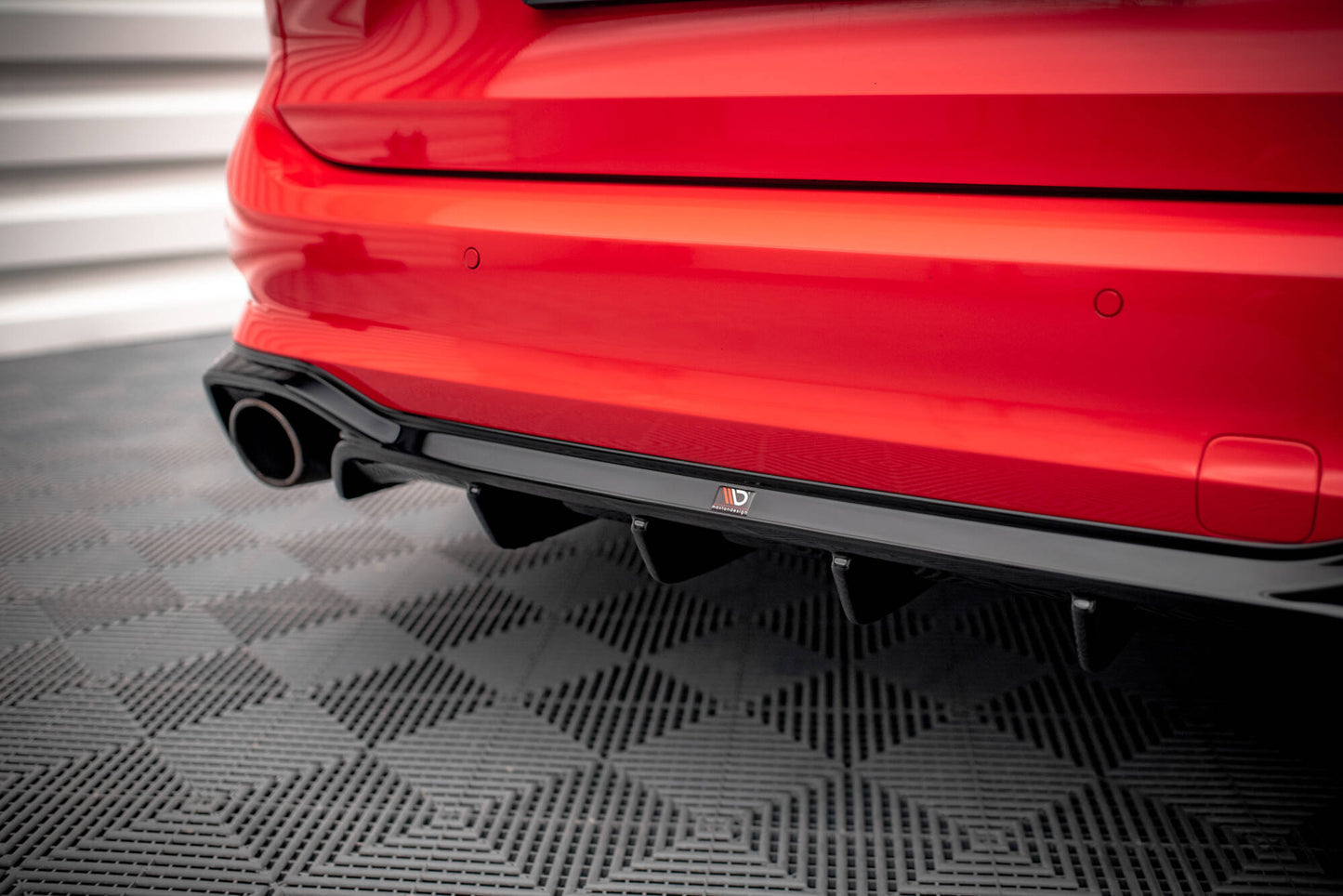 Diffusor Heck Ansatz V.2 für Ford Focus Kombi ST Mk4 schwarz Hochglanz