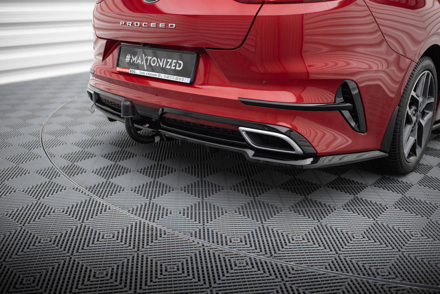 Mittlerer Cup Diffusor DTM Look Heck Ansatz für Kia ProCeed GT-Line Mk1 schwarz Hochglanz
