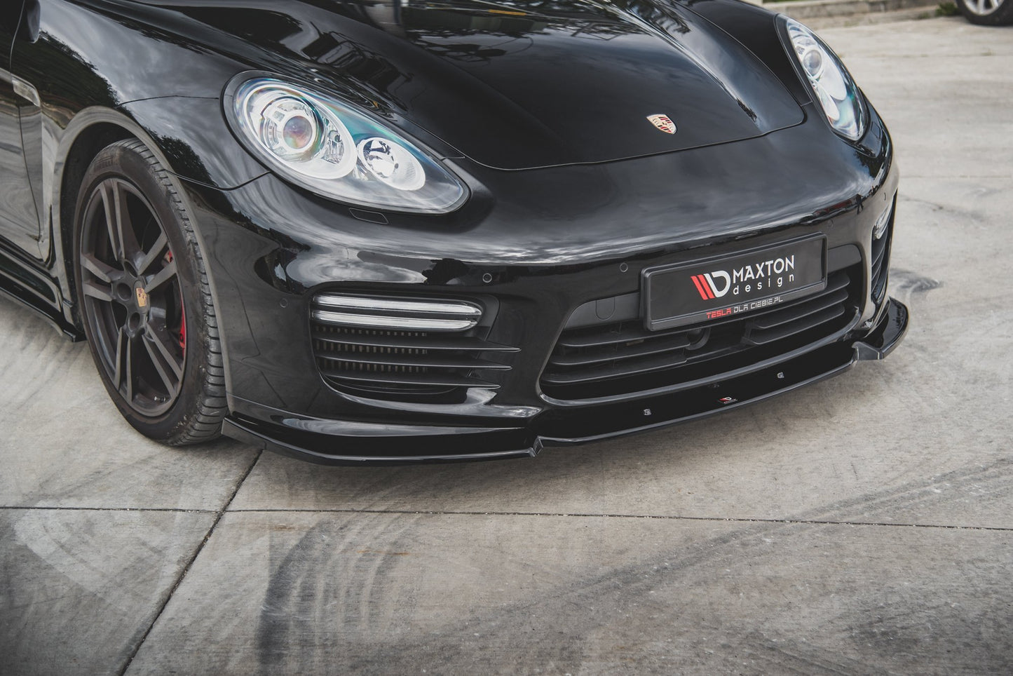 Front Ansatz V.1 für Porsche Panamera Turbo 970 Facelift schwarz Hochglanz