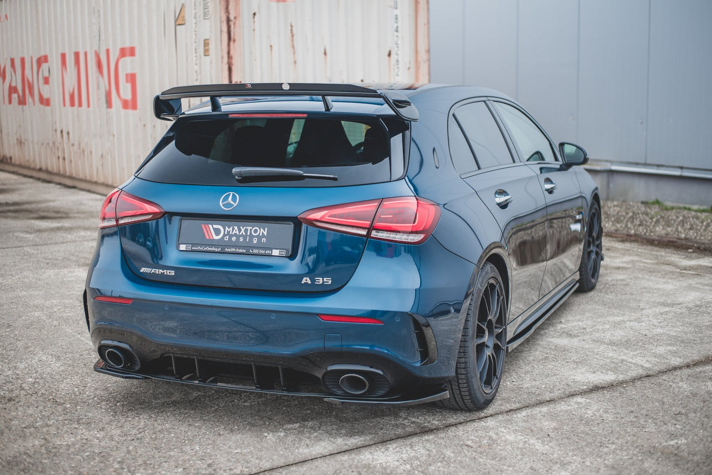 Spoiler Seitenerweiterungen Mercedes A35 AMG Hatchback W177 schwarz matt