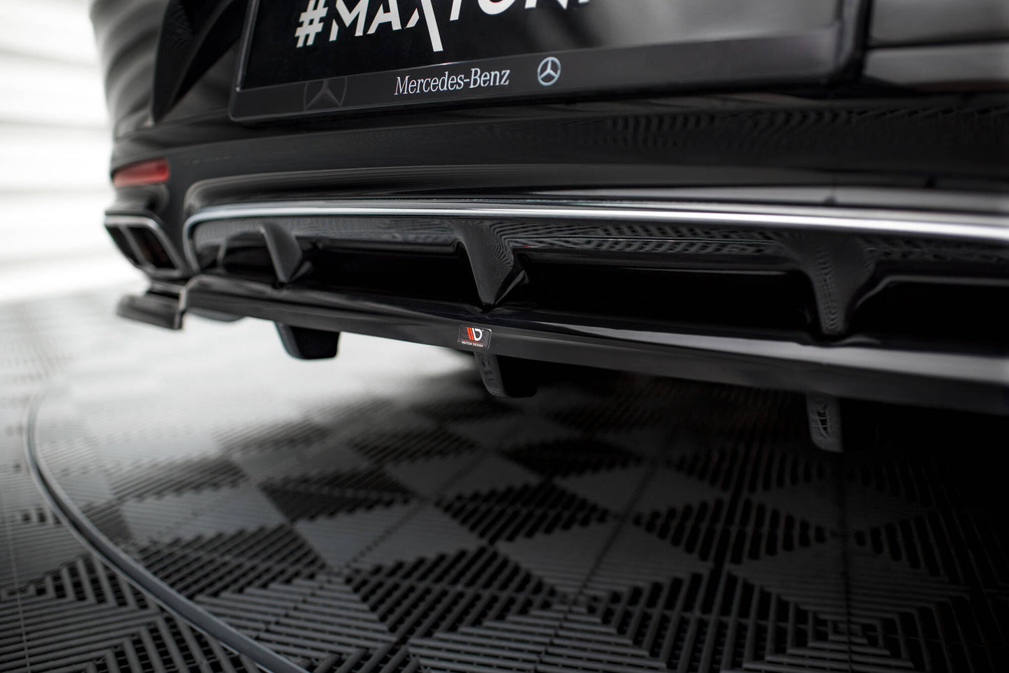 Mittlerer Cup Diffusor DTM Look Heck Ansatz für Mercedes-Benz S Coupe AMG-Line C217 Facelift schwarz Hochglanz