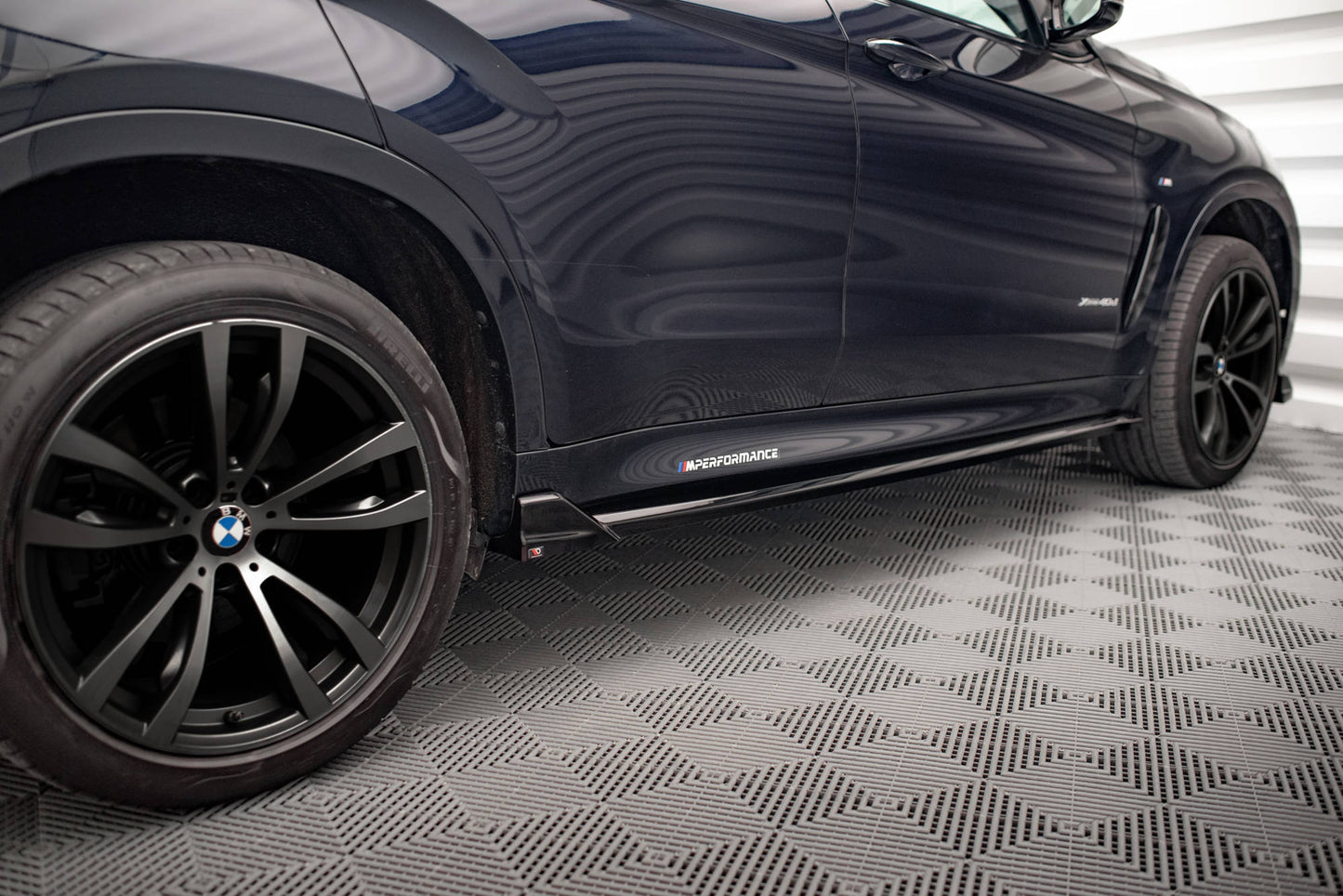 Seitenschweller Ansatz für V.2 für BMW X6 M-Paket F16 Carbon Look