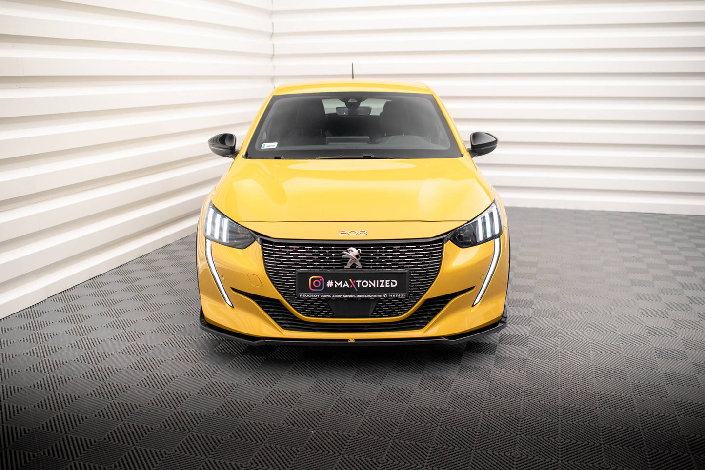 Front Ansatz V.2 für Peugeot 208 GT Mk2 schwarz Hochglanz