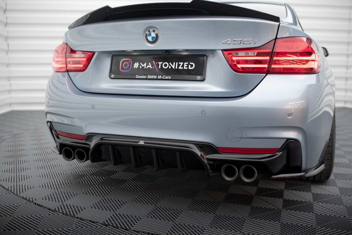 Diffusor Heck Ansatz für BMW 4er Coupe / Gran Coupe / Cabrio M-Paket F32 / F36 / F33 (Doppelauspuff li. re.)