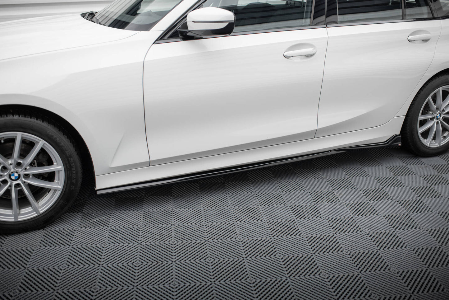 Seitenschweller Ansatz für BMW 3er Limousine / Touring G20 / G21 Facelift schwarz Hochglanz