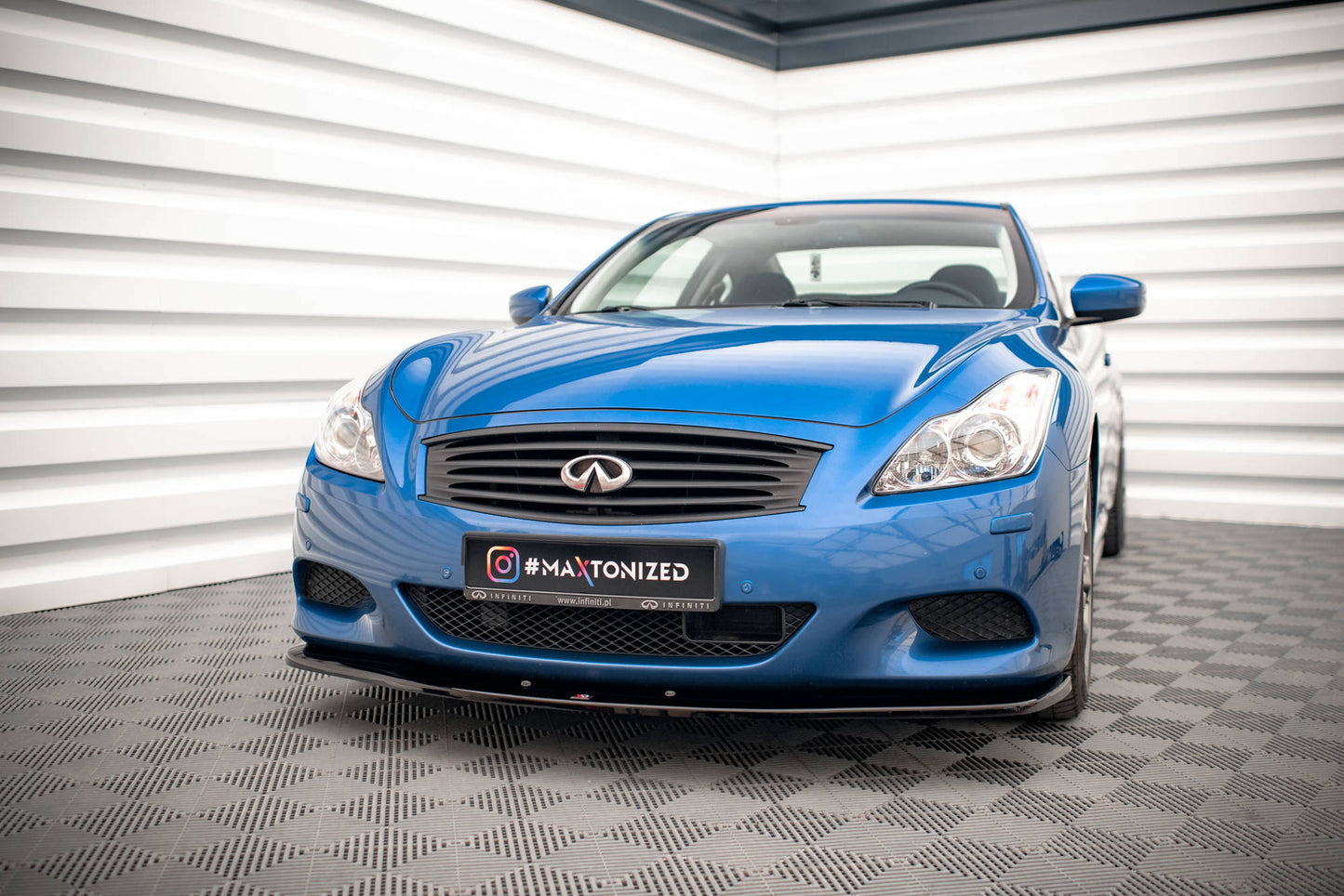 Front Ansatz für Infiniti G37 Coupe schwarz Hochglanz