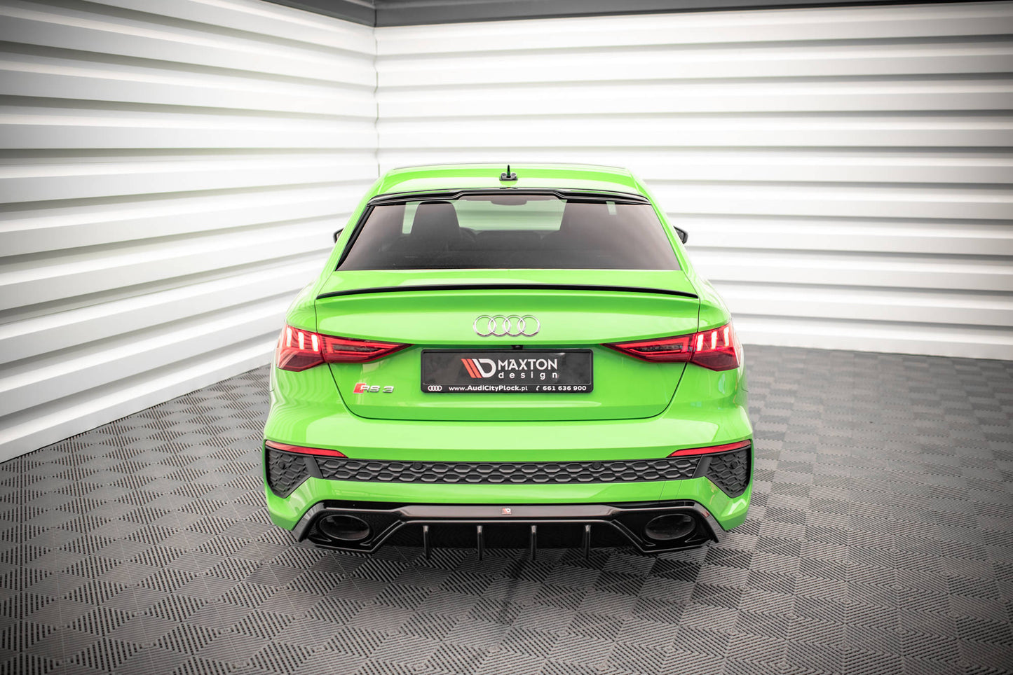 Diffusor Heck Ansatz für Audi RS3 8Y schwarz Hochglanz