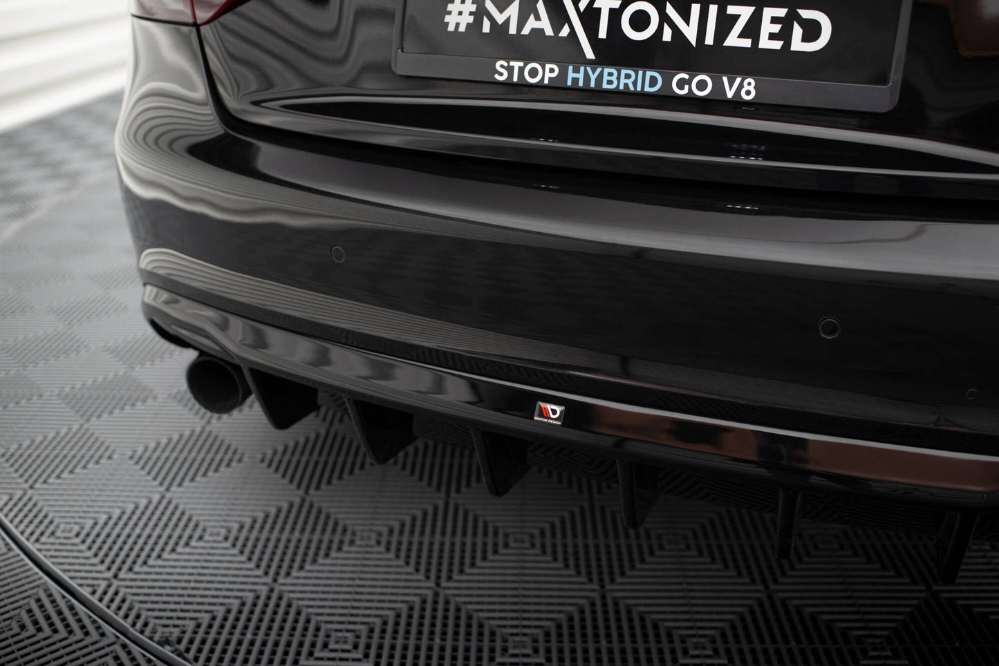 Diffusor Heck Ansatz für Audi A5 Coupe / Cabrio S-Line 8T (Einzelauspuff li. re.)
