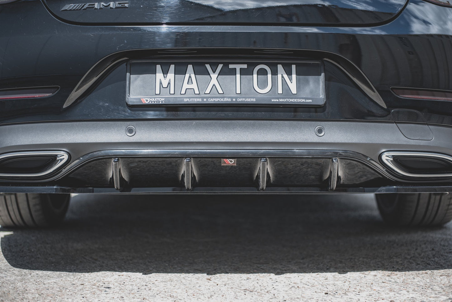 Diffusor Heck Ansatz für Mercedes-Benz CLS AMG-Line C257 schwarz Hochglanz