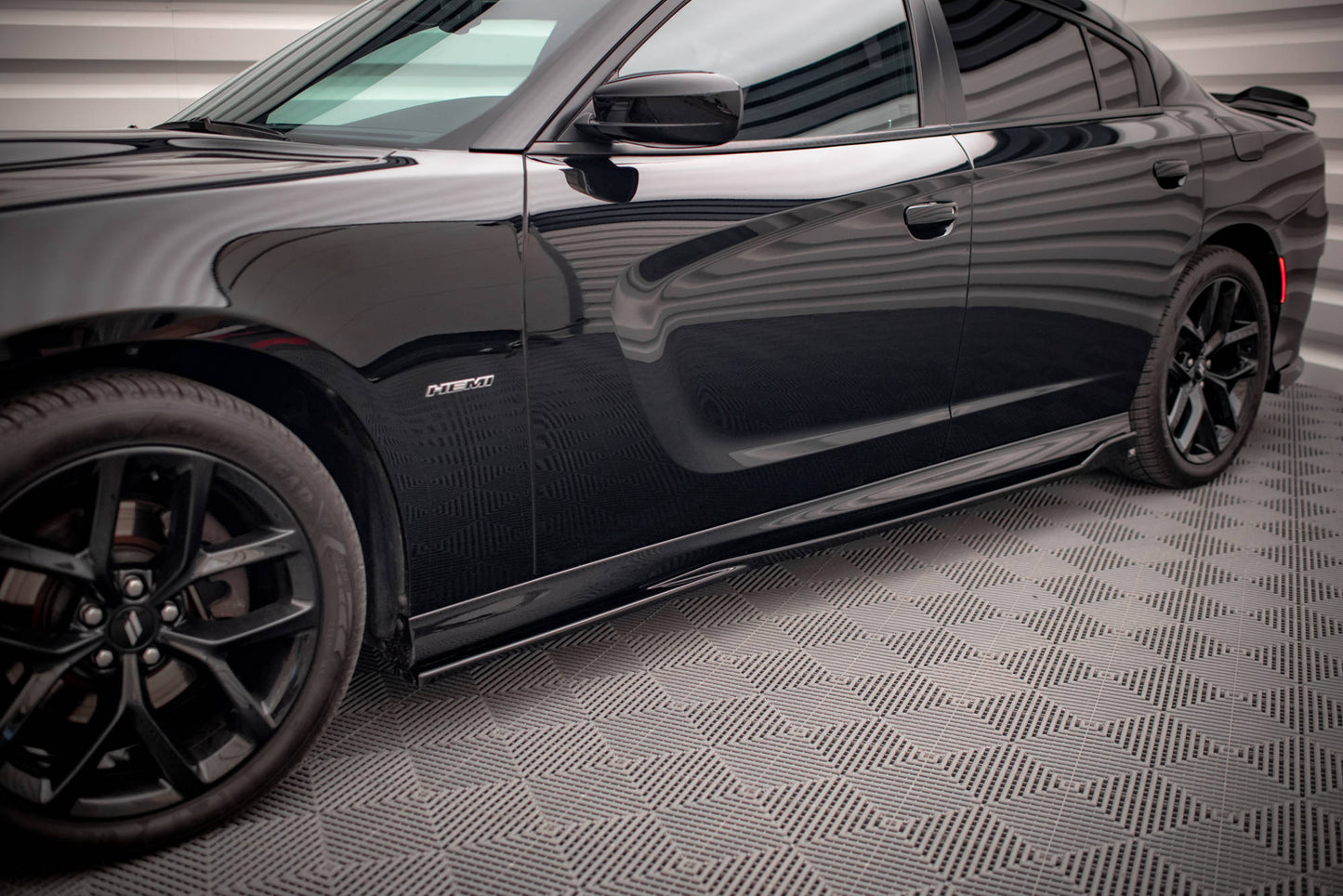 Seitenschweller Ansatz für Dodge Charger SRT Mk7 Facelift schwarz matt