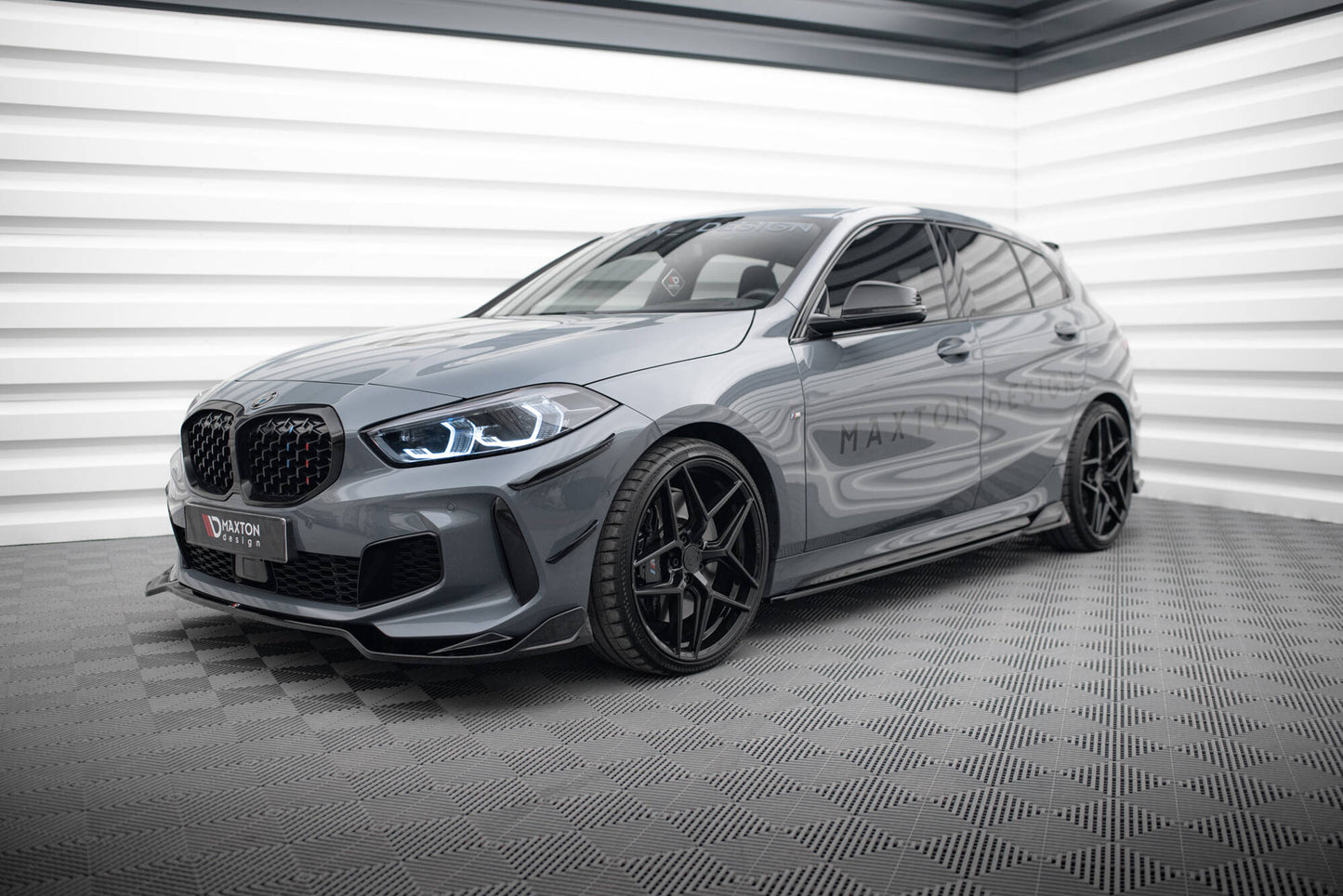 Seitenschweller Ansatz für V.3 für BMW 1er M-Paket/ M135i / 128ti F40 schwarz Hochglanz