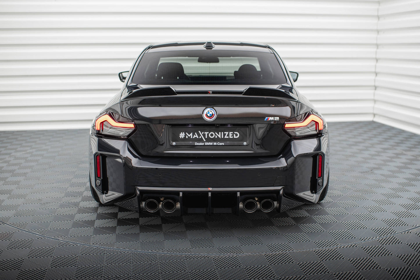 Diffusor Heck Ansatz V.1 für BMW M2 G87 schwarz Hochglanz
