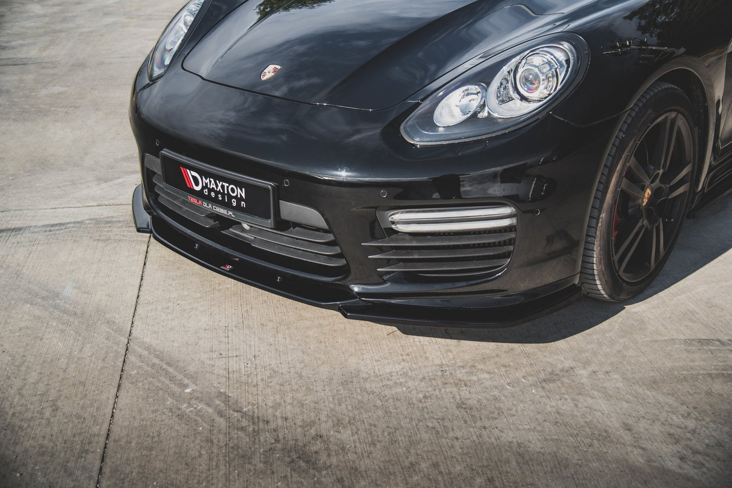 Front Ansatz V.2 für Porsche Panamera Turbo 970 Facelift schwarz Hochglanz