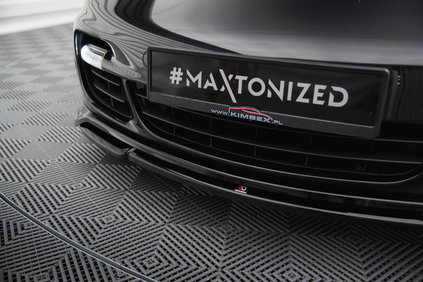 Front Ansatz für Porsche 911 Turbo 997 schwarz Hochglanz