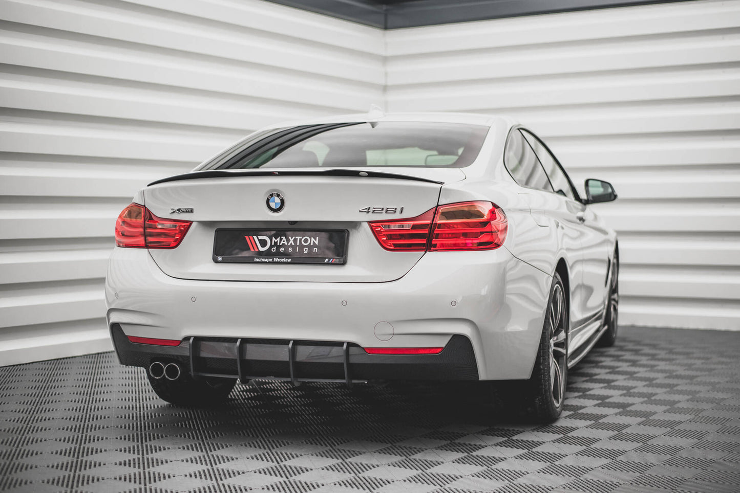 Spoiler CAP für BMW 4er F32 schwarz Hochglanz