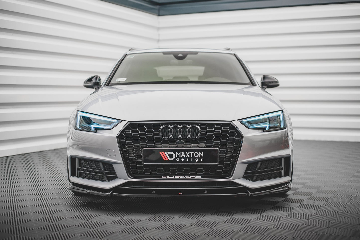 Front Ansatz V.3 für Audi S4 / A4 S-Line B9 schwarz Hochglanz