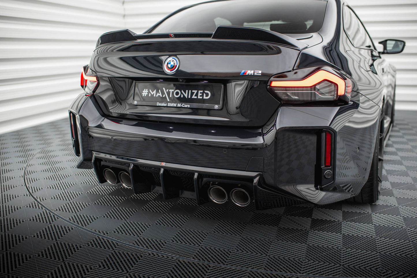 Diffusor Heck Ansatz V.1 für BMW M2 G87 schwarz Hochglanz
