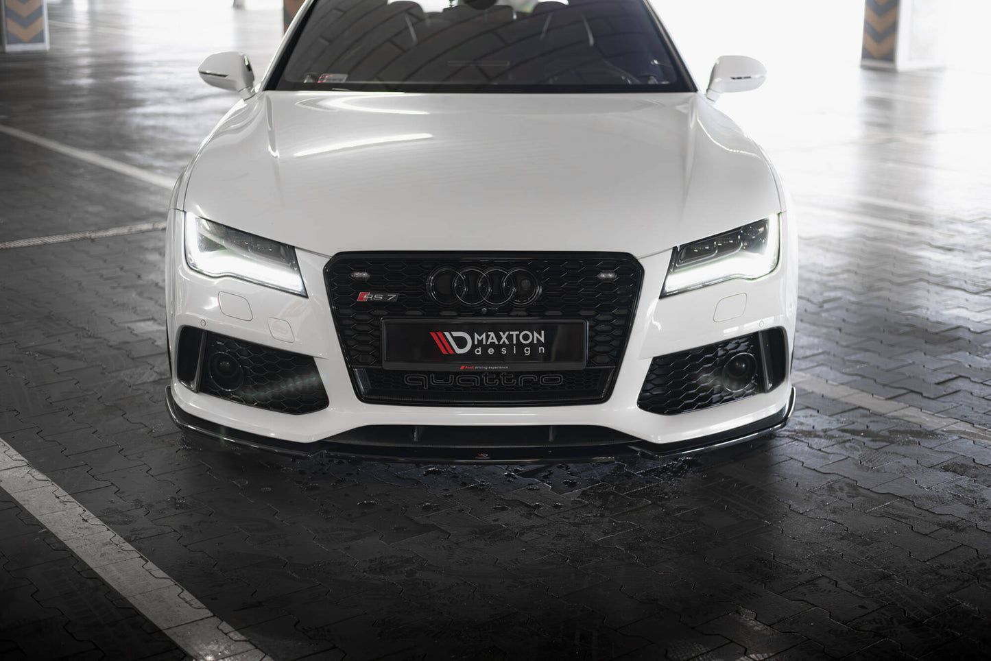 Front Ansatz V.3 für Audi RS7 C7 schwarz Hochglanz