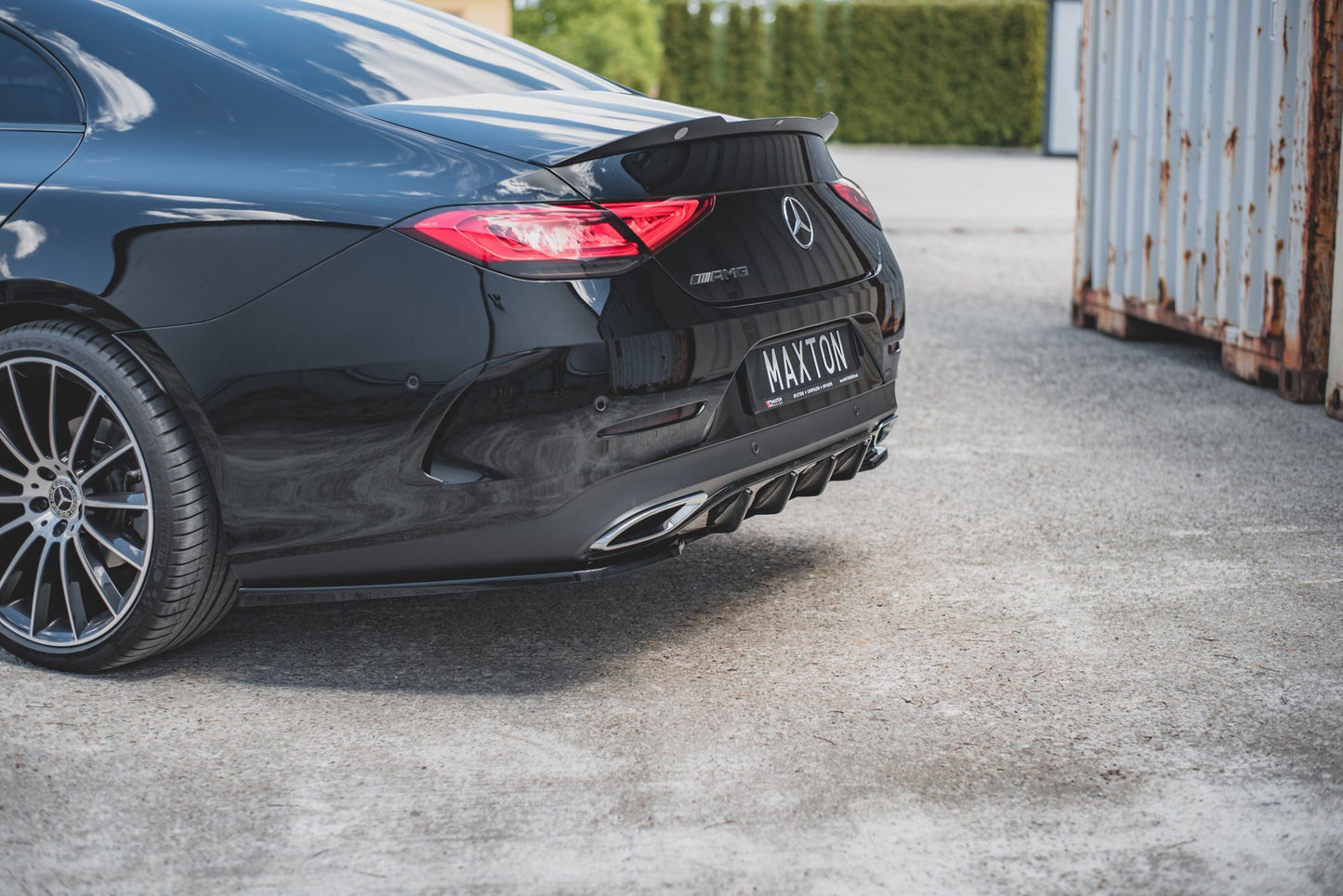 Diffusor Heck Ansatz für Mercedes-Benz CLS AMG-Line C257 schwarz Hochglanz