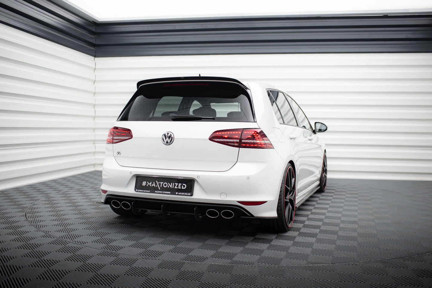 VW GOLF 7 R HATCHBACK Diffusor Heck Ansatz für Heckschürze für & Heck Ansatz Flaps Diffusor für