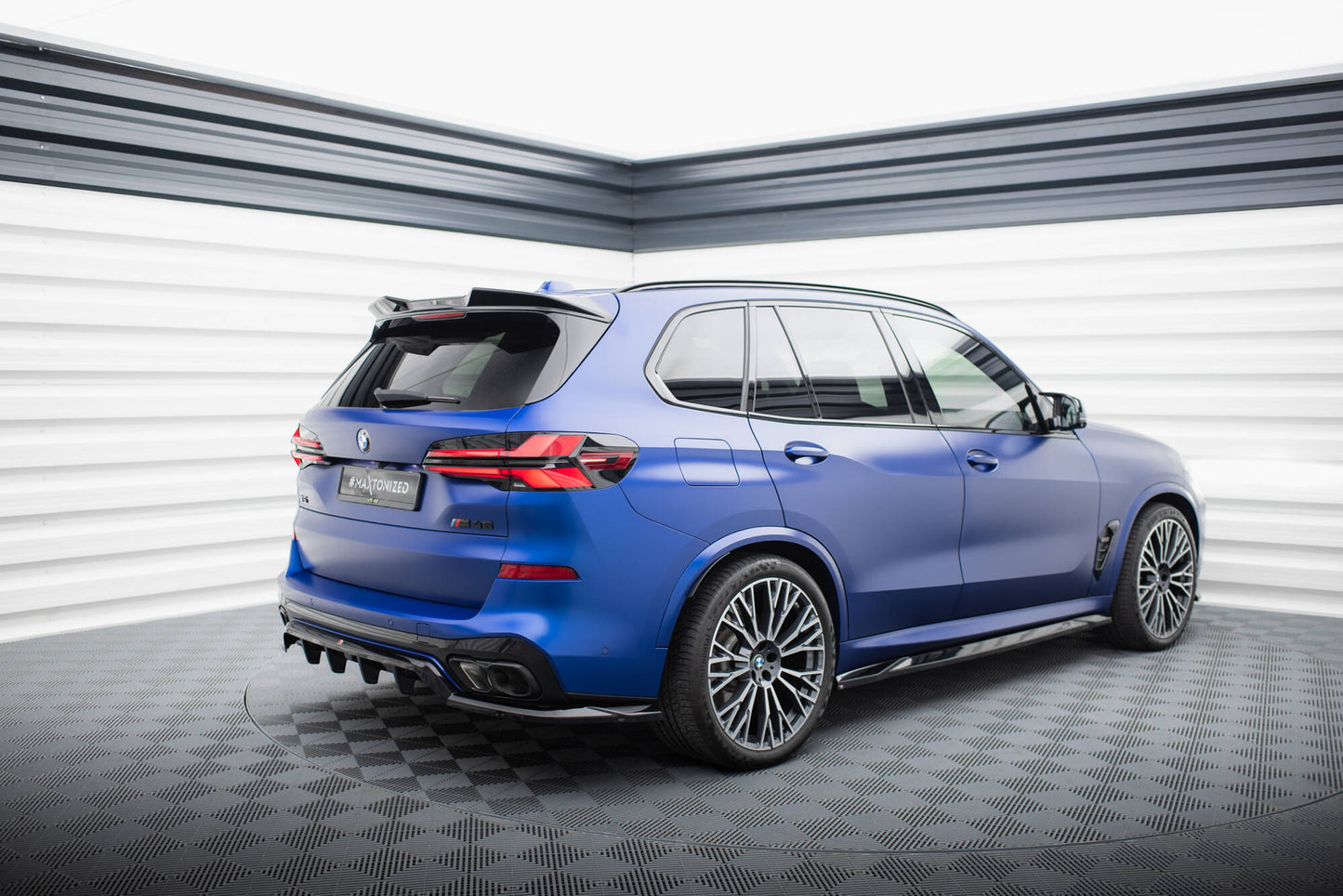 Mittlerer Cup Diffusor DTM Look Heck Ansatz für V.1 BMW X5 M-Paket G05 Facelift schwarz Hochglanz