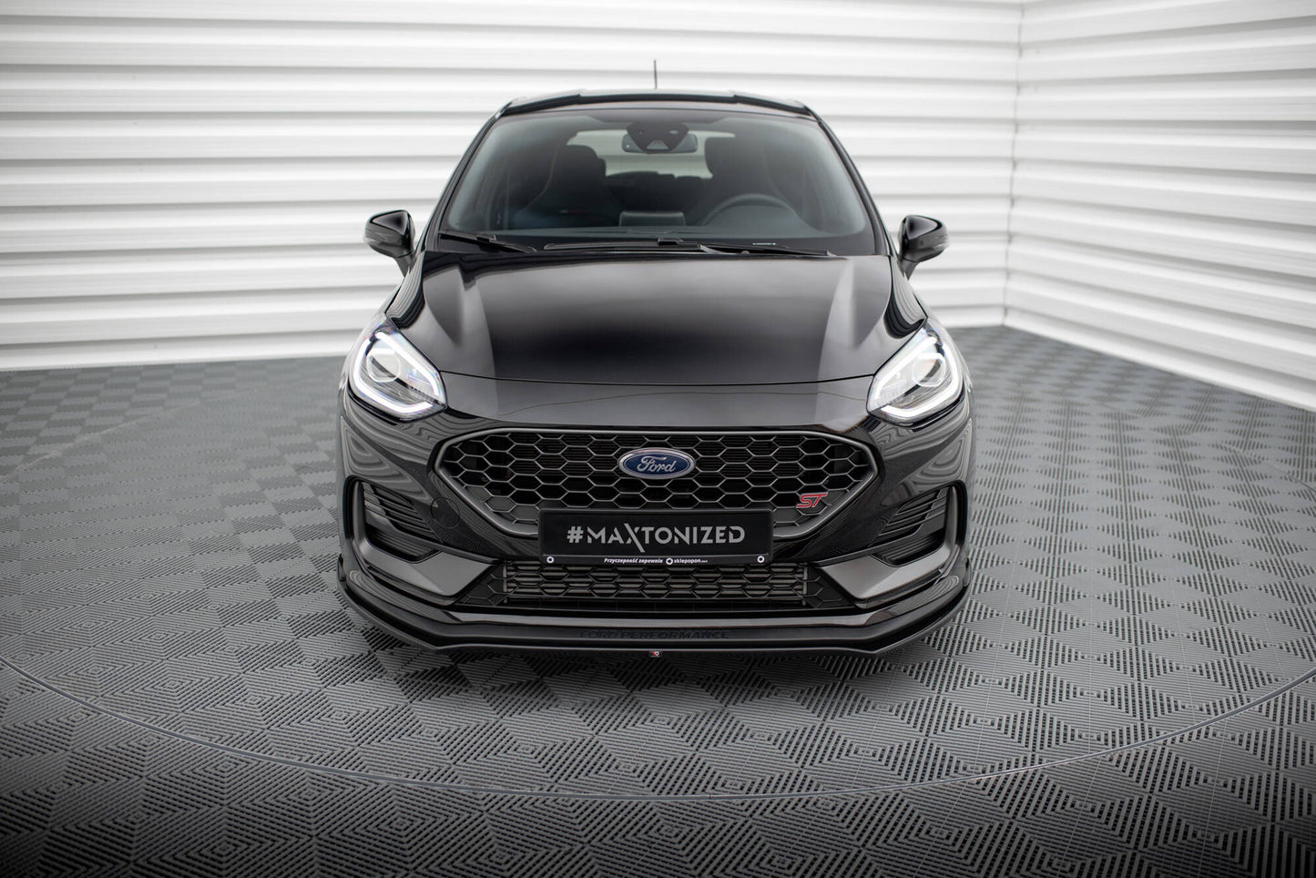 Front Ansatz V.1 für Ford Fiesta ST / ST-line Mk8 Facelift schwarz Hochglanz
