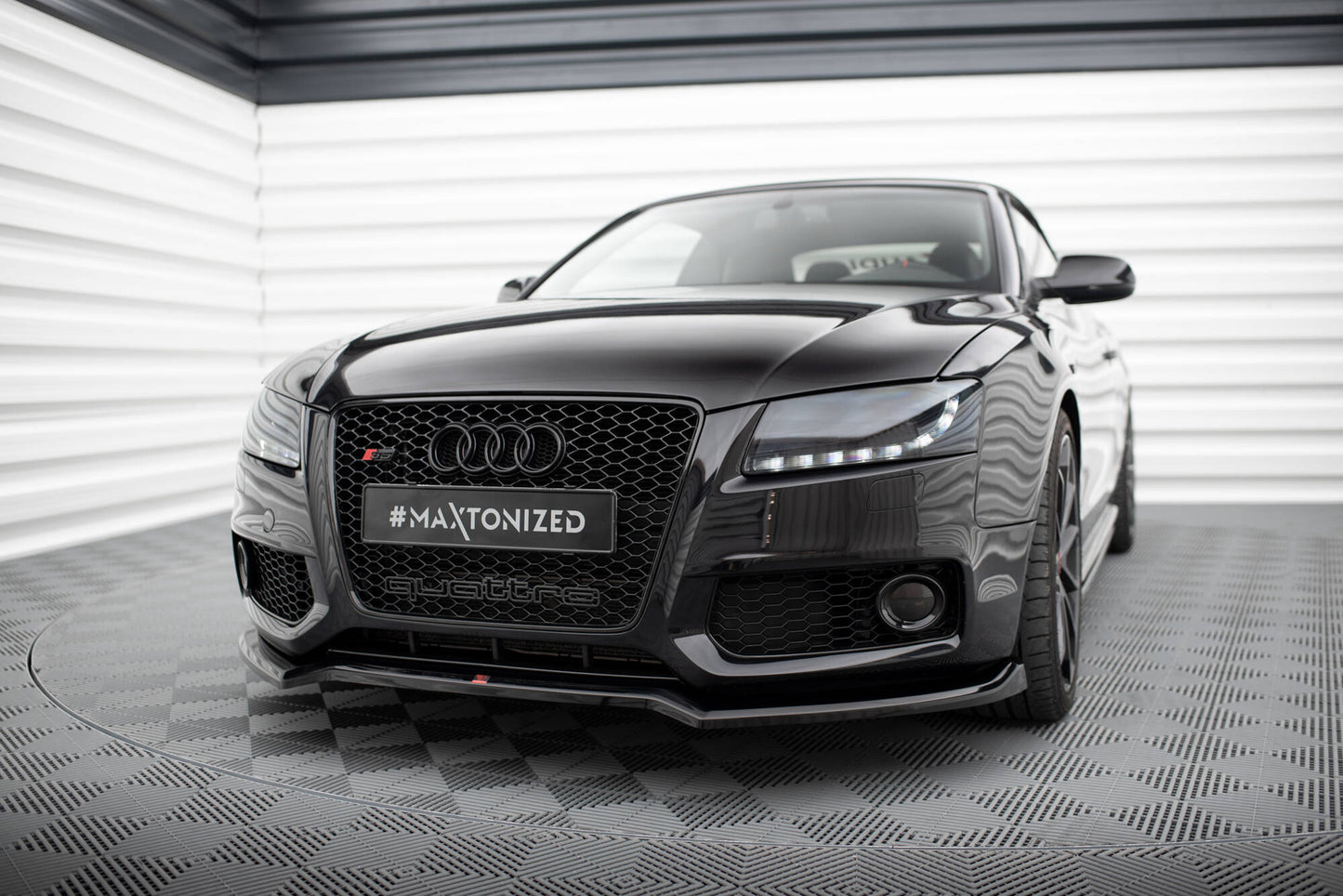 Front Ansatz V.3 für Audi S5 / A5 S-Line 8T schwarz Hochglanz