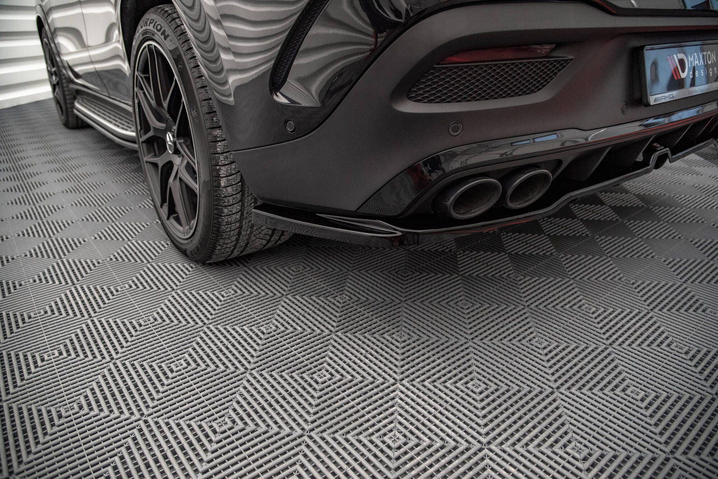Mittlerer Cup Diffusor DTM Look Heck Ansatz für Mercedes-AMG GLE 53 Coupe C167 / C167 Facelift schwarz Hochglanz