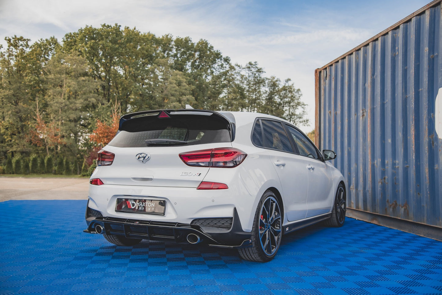Heck Ansatz Flaps Diffusor V.4 für Hyundai I30 N Mk3 Hatchback schwarz Hochglanz
