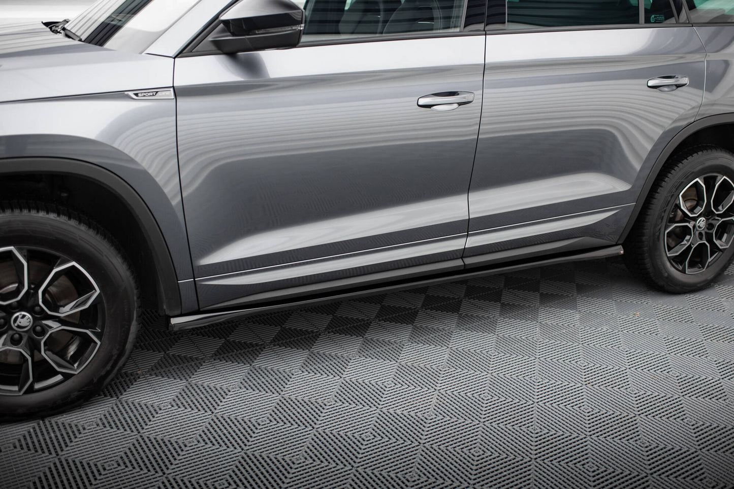 Seitenschweller Ansatz für Skoda Kodiaq Sportline Mk1 Facelift schwarz Hochglanz