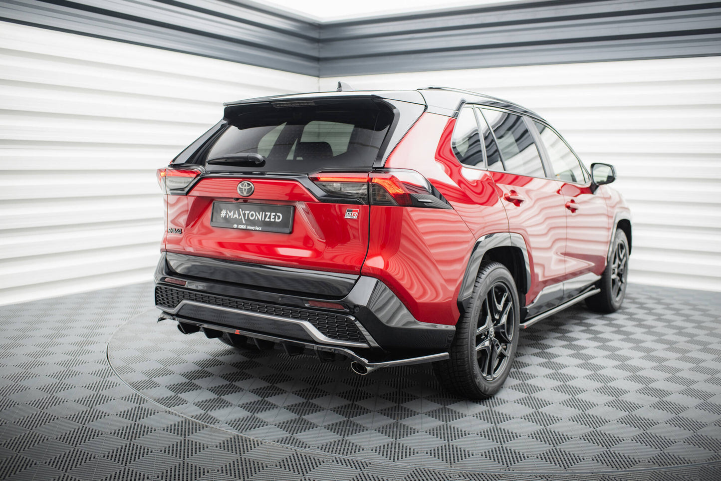 Mittlerer Cup Diffusor DTM Look Heck Ansatz für Toyota RAV4 GR Sport Mk5 schwarz Hochglanz