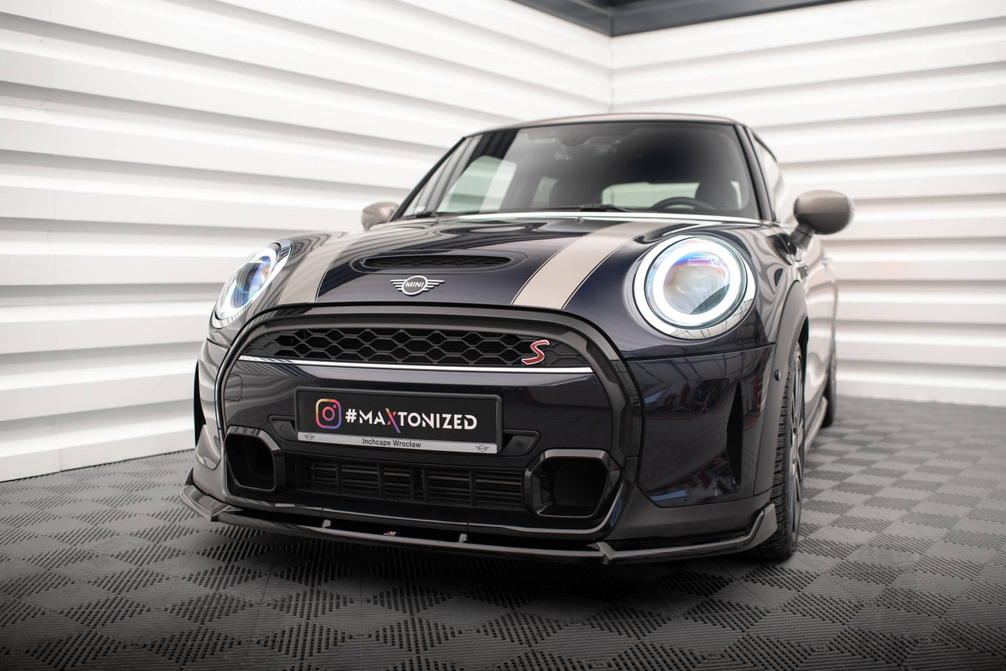 Front Ansatz V.2 für Mini Cooper S F56 Facelift schwarz Hochglanz