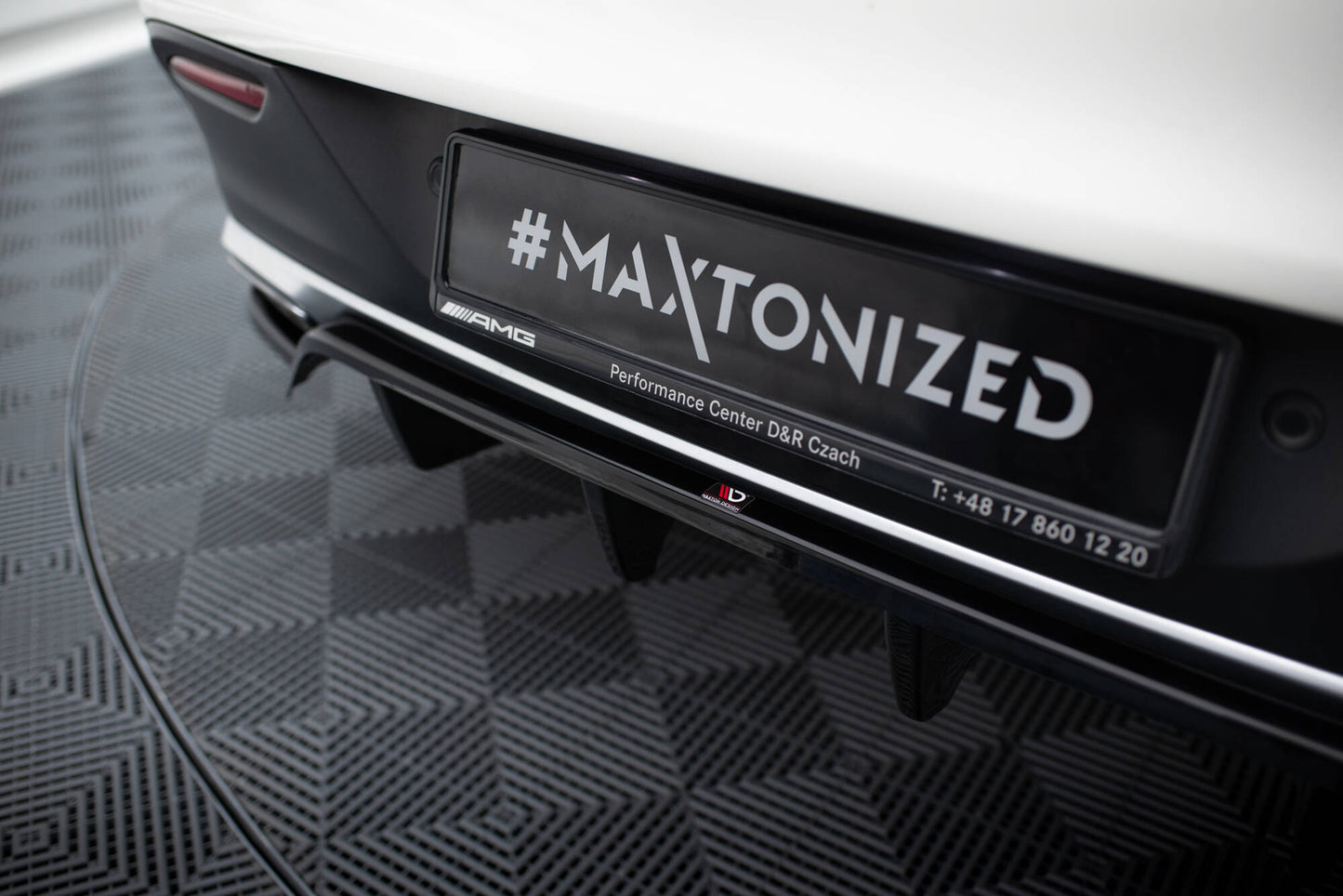 Mittlerer Cup Diffusor DTM Look Heck Ansatz für Mercedes-AMG GLE 43 Coupe C292 schwarz Hochglanz
