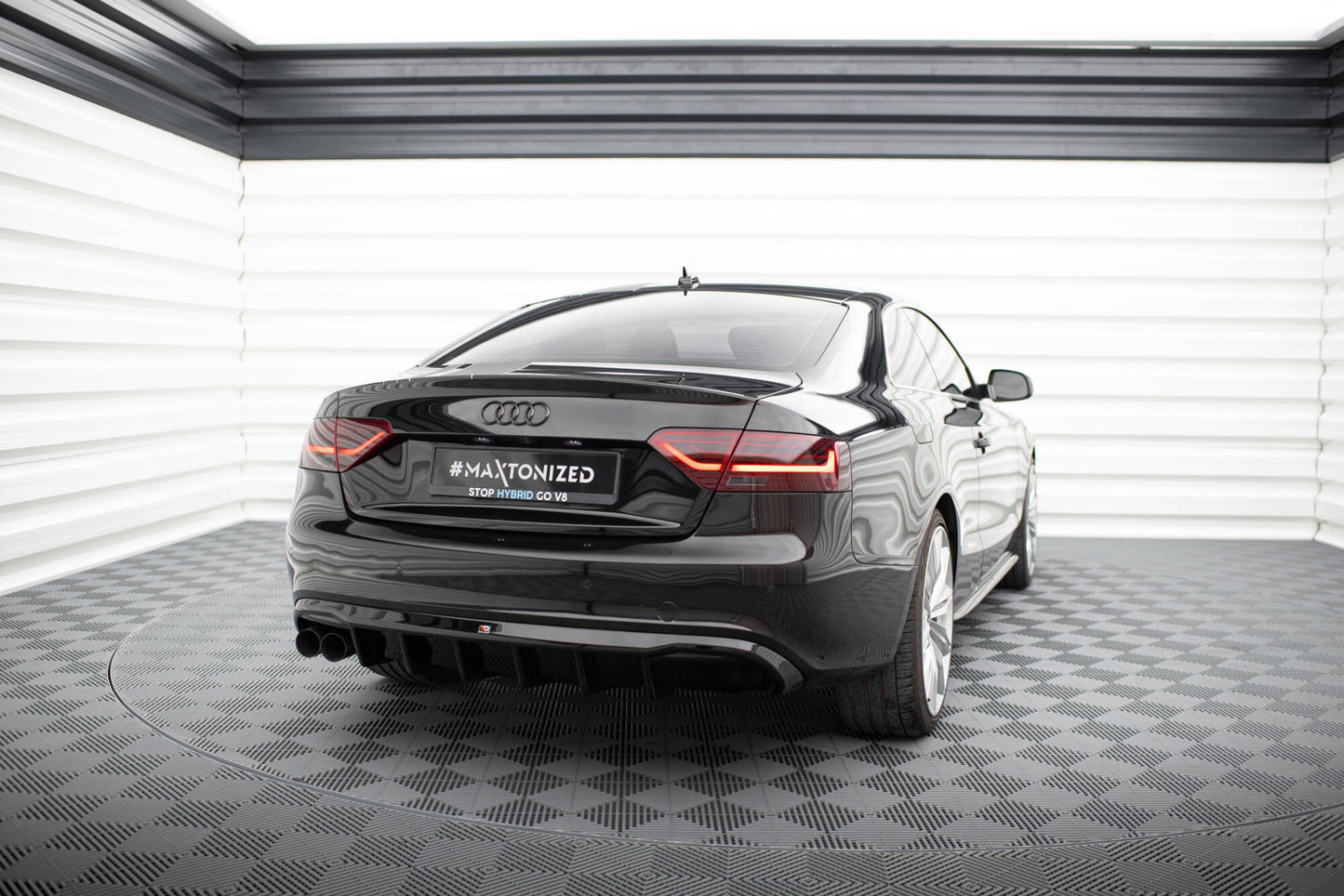Diffusor Heck Ansatz für Audi A5 Coupe / Cabrio S-Line 8T (Doppelauspuff li.)