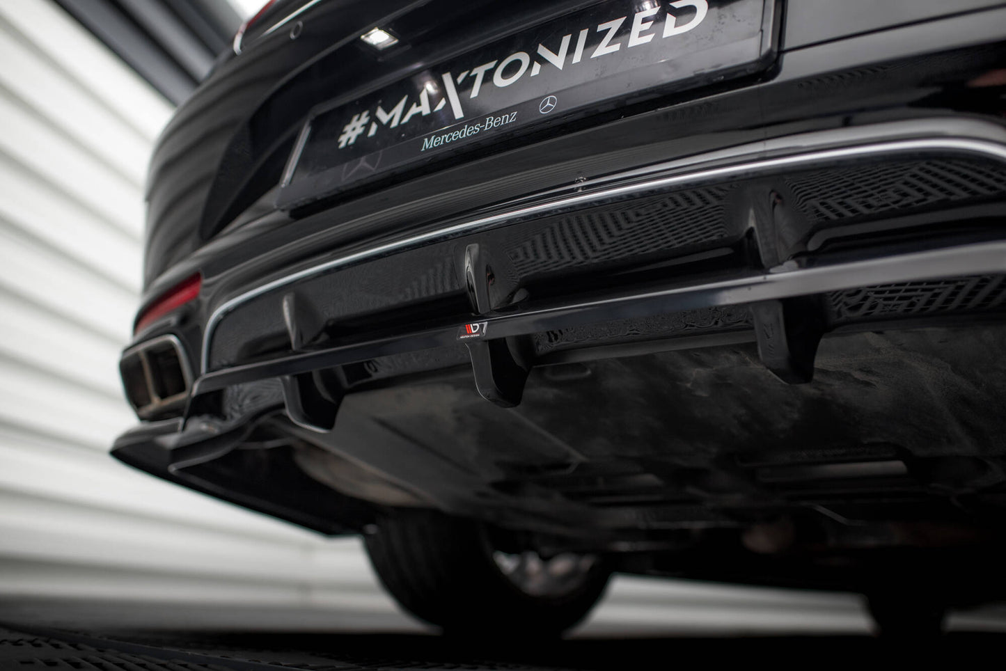Mittlerer Cup Diffusor DTM Look Heck Ansatz für Mercedes-Benz S Coupe AMG-Line C217 Facelift schwarz Hochglanz