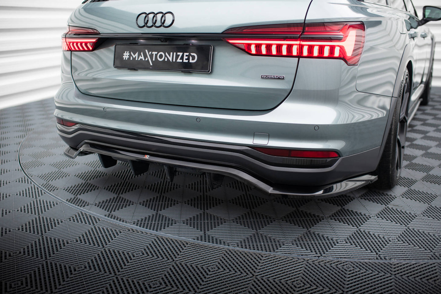Mittlerer Cup Diffusor DTM Look Heck Ansatz für Audi A6 Allroad C8 schwarz Hochglanz