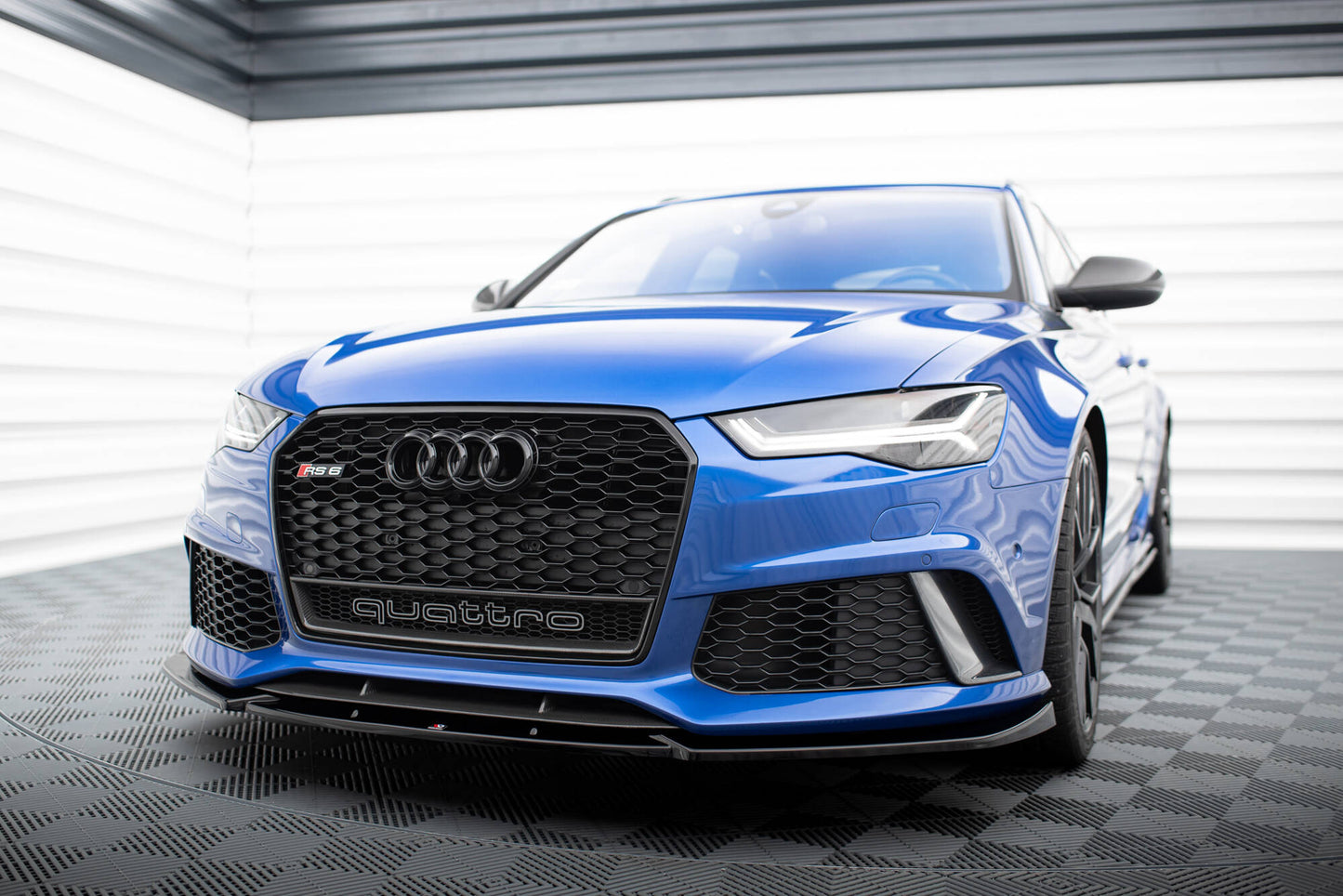 Front Ansatz V.4 für Audi RS6 C7 / C7 Facelift schwarz Hochglanz