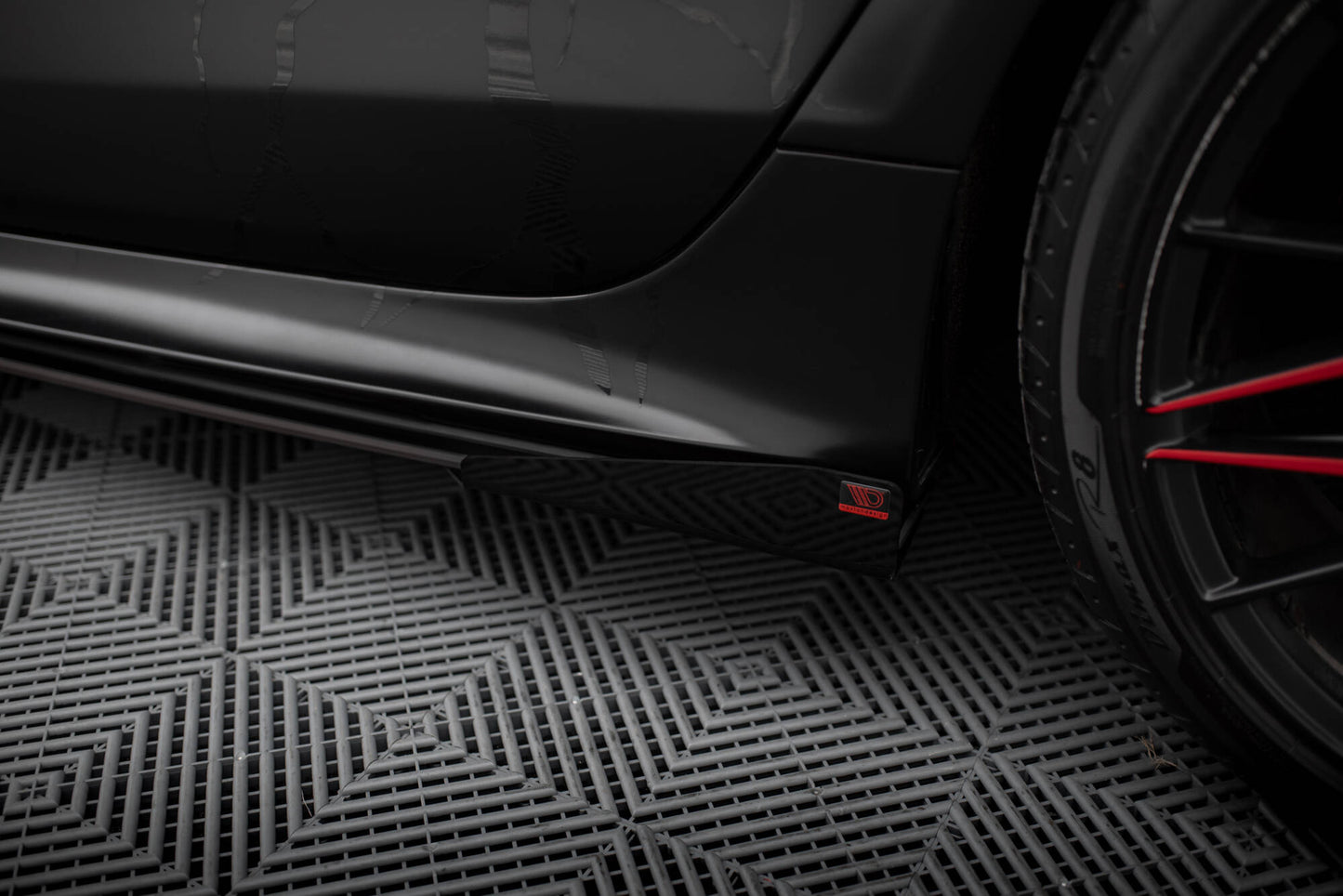 Street Pro Seitenschweller Ansatz für + Flaps Audi A7 RS7 Look C7 schwarz Hochglanz