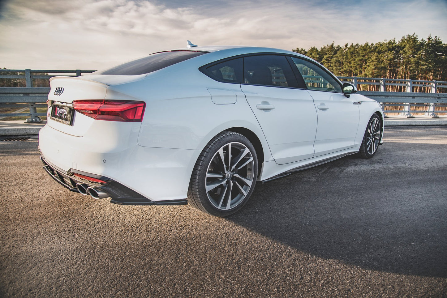Seitenschweller Ansatz für Audi S5 / A5 S-Line Sportback F5 Facelift schwarz Hochglanz