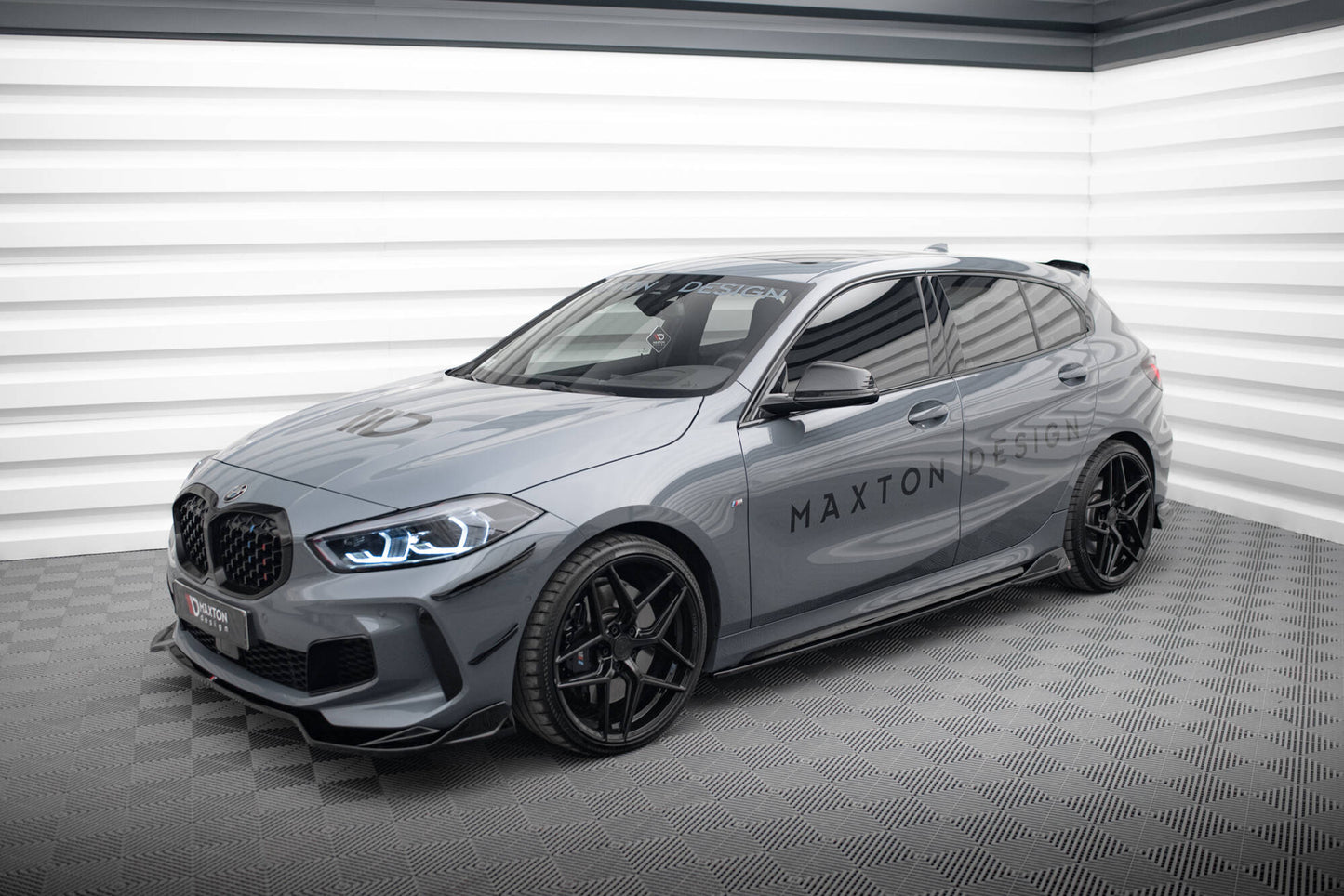 Seitenschweller Ansatz für V.3 für BMW 1er M-Paket/ M135i / 128ti F40 schwarz Hochglanz