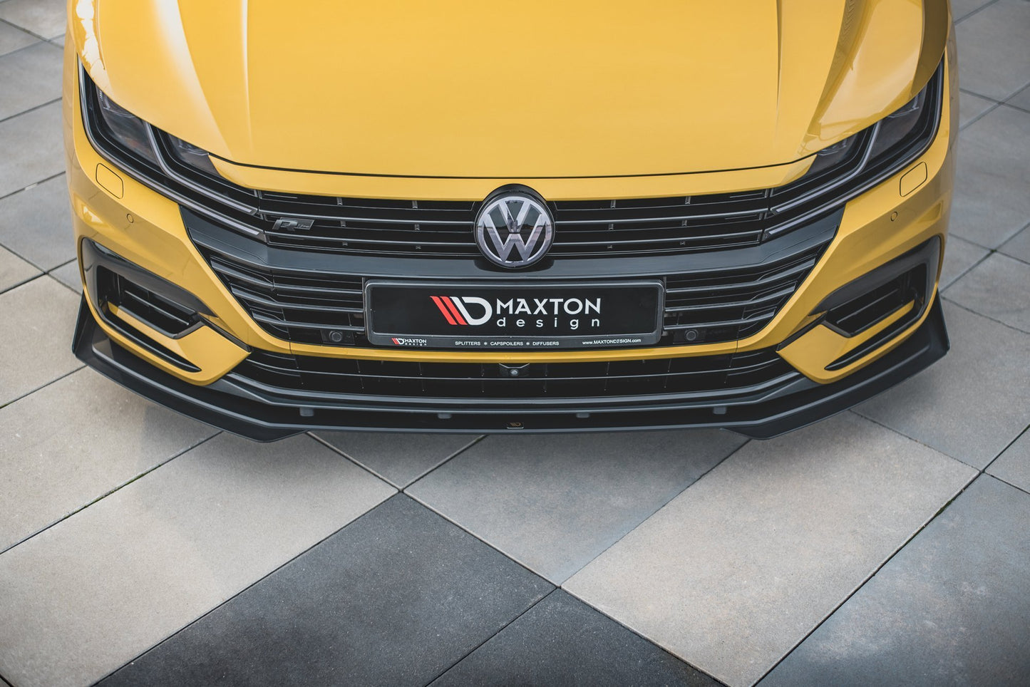 Street Pro Front Ansatz für +Flaps für Volkswagen Arteon R-Line schwarz Hochglanz