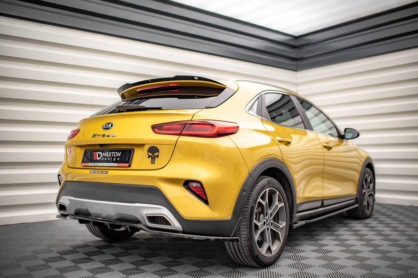 Mittlerer Cup Diffusor DTM Look Heck Ansatz für Kia XCeed Mk1 schwarz Hochglanz