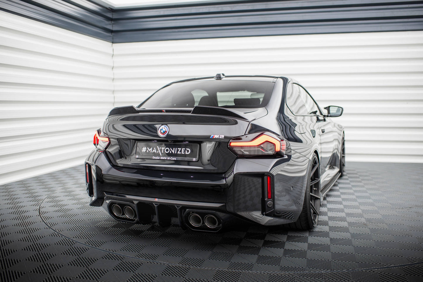 Diffusor Heck Ansatz V.2 für BMW M2 G87 schwarz Hochglanz