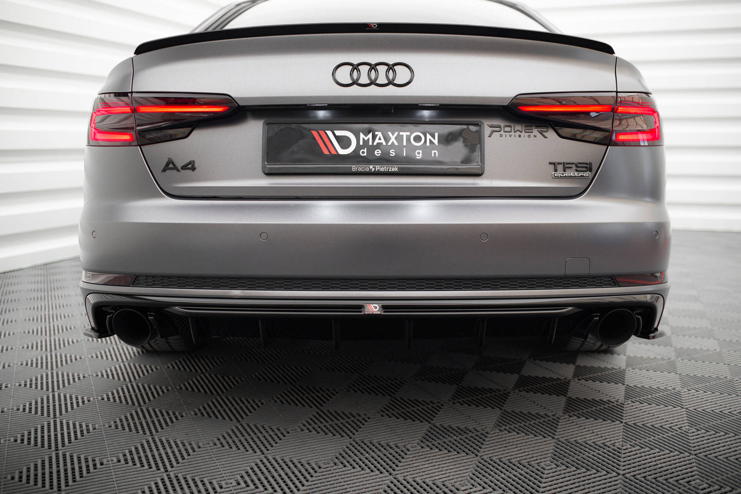 Diffusor Heck Ansatz für Audi A4 S-line B9 (Einzelauspuff li. re.)