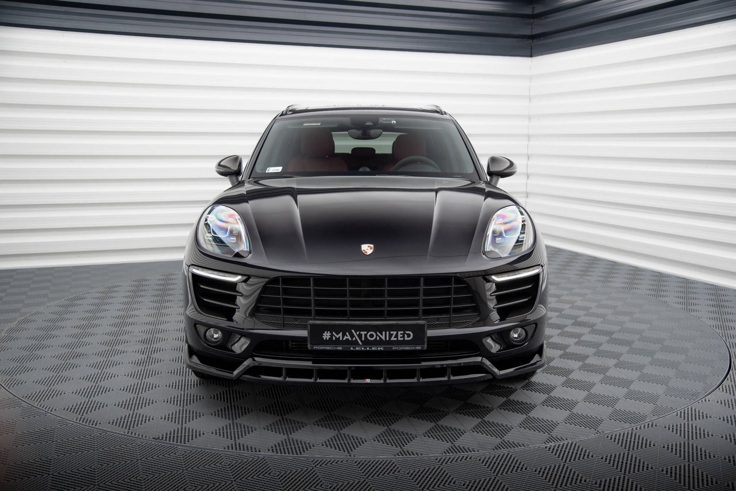 Front Ansatz V.3 für Porsche Macan Mk1 schwarz Hochglanz