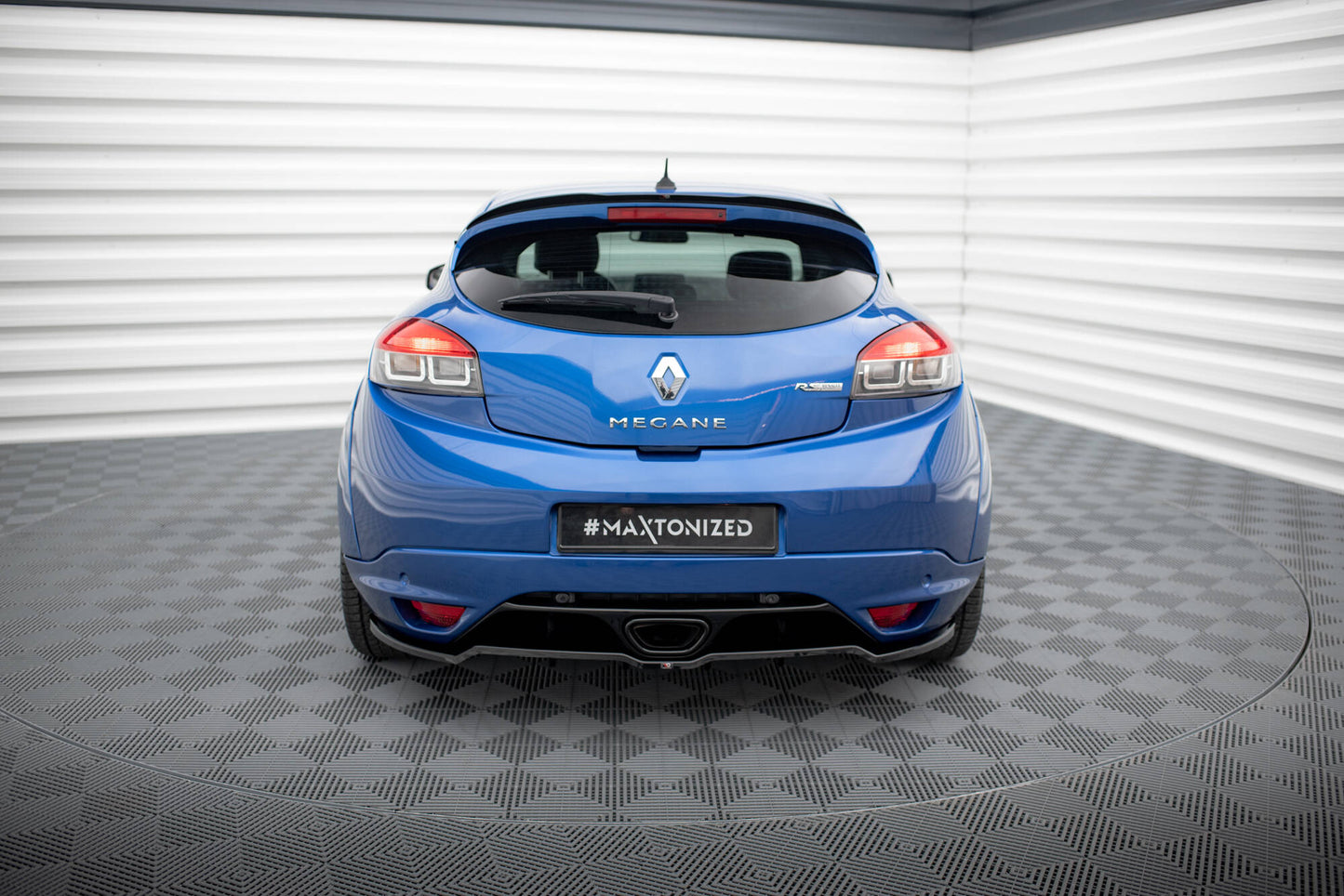 Mittlerer Cup Diffusor DTM Look Heck Ansatz für Renault Megane RS Mk3 schwarz Hochglanz