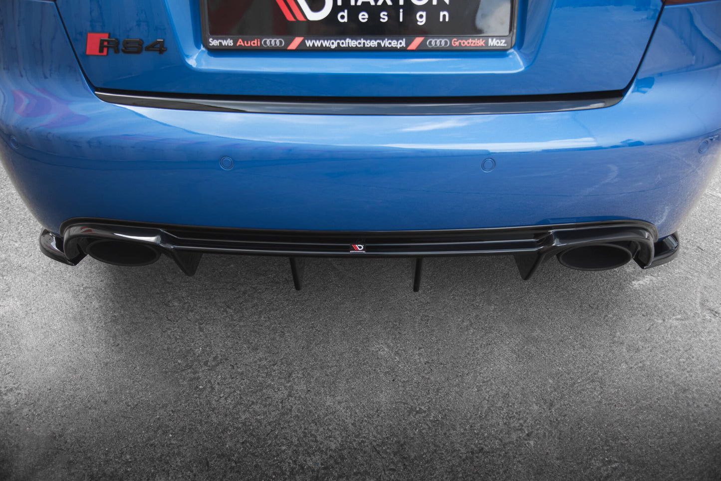 Diffusor Heck Ansatz für Audi RS4 B7 schwarz Hochglanz