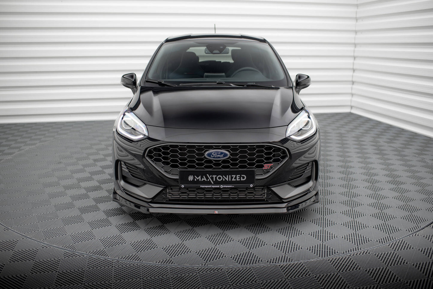 Front Ansatz V.3 für Ford Fiesta ST / ST-line Mk8 Facelift schwarz Hochglanz